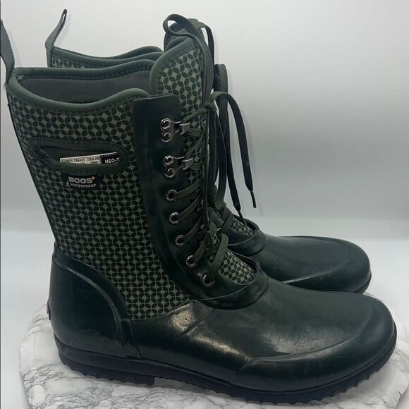 BOGS Hunter Green  Sidney Cravat  Waterproof Rain Snow Boots-12 - Picture 1 of 7